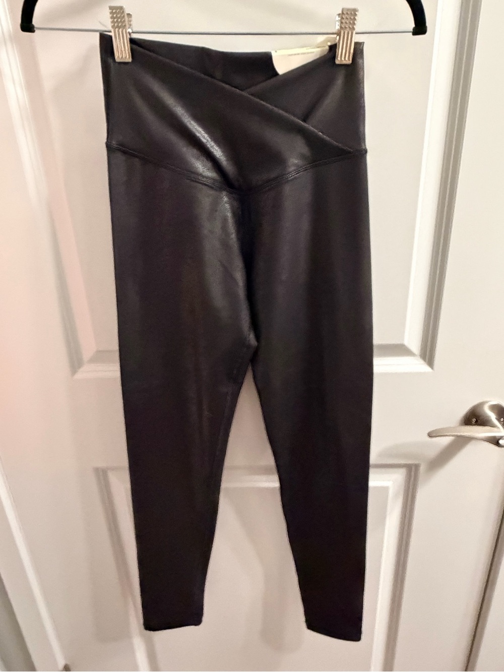 aerie Offline High-Rise Faux Leather Leggings - Black